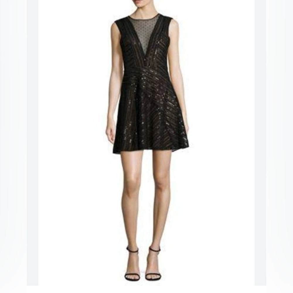 BCBGMAX Azria Aniya Black Dress - Size 12 - Gently Worn